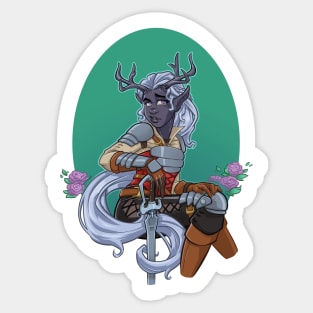 Drow Swordswoman Sticker